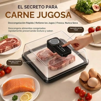 Bandeja descongeladora rápida que mantiene la comida jugosa