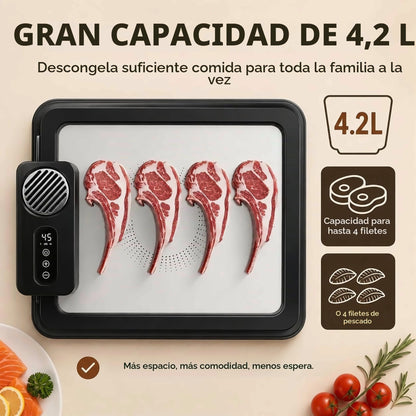Bandeja descongeladora rápida que mantiene la comida jugosa