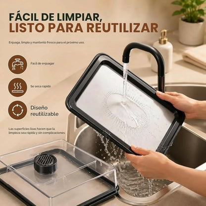 Bandeja descongeladora rápida que mantiene la comida jugosa