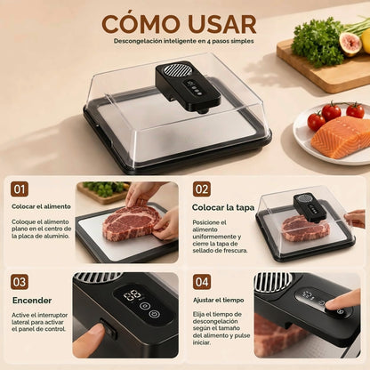 Bandeja descongeladora rápida que mantiene la comida jugosa